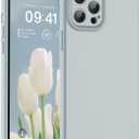 SUPFINE for iPhone 12 Pro Max Case,Premium Liquid Silicone with [Soft Anti-Scratch Microfiber Lining][Upgraded Camera Protection] Slim Shockproof Protective Phone Case for Men Women Girls,Haze Blue