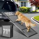 71''x 20'' Dog Ramp for Car, Pet Ramp for Large Dogs Up to 300LBS, Foldable Dog Car Ramp Stairs Steps with Waterproof & Non-Slip Rug Surface for Truck, SUV, Indoor & Outdoor(Wire Loop Fabric)