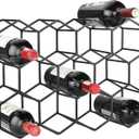 Countertop Wine Rack, 5.3 pounds, Heavier and More Stable Wine Storage Cabinet Shelf Wine Racks Countertop for Pantry, Kitchen,14 Bottles Wine Rack Black No Assembly Required