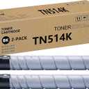 TN514K Toner Cartridge Black TN-514 A9E8130 Compatible for Konica Minolta Bizhub C458 Toner C558 C658 258E 308E 368E 454E 458E 554E 558E 658E Printers High Yield 28,000 Pages 2 Pack