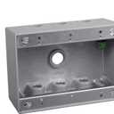 TayMac TB750S 3-Gang Weatherproof Box with Seven 1/2 in. Outlets, Gray