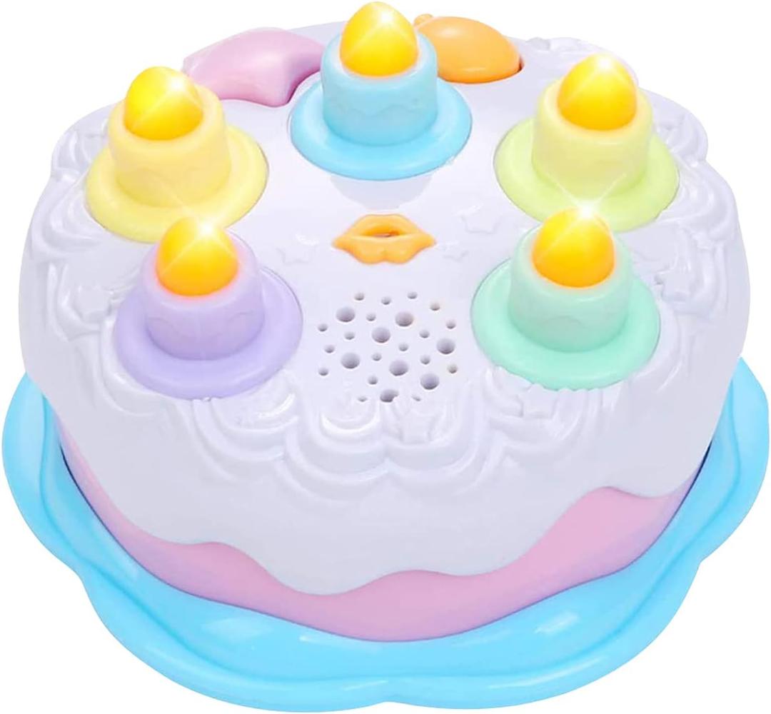 First Birthday Cake Toy - Singing Music Cake Toys with Counting and Blow Candles Toys for 1 2 3 4 Years Old Boys Girls Birthday and Xmas Gift (Pink)