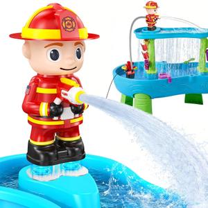 Water Table Pump Kids Toys: Firefighter Water Table Pump Continuous Flow Adjustable Water Pressure 12V Safe Plug-in Long Cord No Drilling Kids Outdoor Water Play Toys Accessories for Toddlers 1-3 4-8