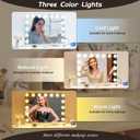 Vanity Mirror with Lights Lighted Makeup Mirror with 15 Dimmable LED Bulbs,3 Color Lighting Modes,USB Charging Port Touch Control,Sturdy Metal Frame Design,White