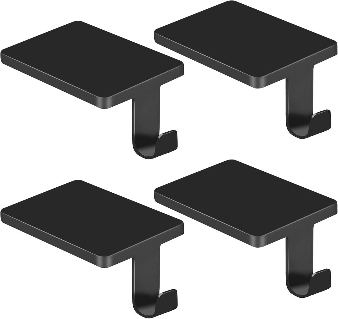 6 Pcs Black Christmas Metal Stocking Holders, Non-Slip Heavy Duty Mantle Hangers Weighted Iron Hooks for Fireplace Tabletop Shelf Xmas Holiday Decoration