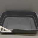 Extra Large Litter Box with Low Entry,Jumbo Cat Litter Box for Kitty and Senior Cats,Cat Box for Indoor Cats,Open Top Corner Litter Pan,Easy to Clean,23.6" L x 15.7" W x 5.9" H (Grey)