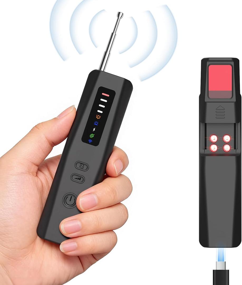 DREAMME Anti-Apy Upgraded Hidden Camera Detector -5 Modes RF Bug Sweeper Detector for GPS Trackers/Listening Devices, Portable Rechargeable with Vibration Alarm (Travel/Hotel/Home)
