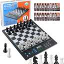 Advanced Electronic Chess Board, Smart Computer Chess Set, AI Voice Coach Learning for Kids, ELO 2200+ for Improving Players, Magnetic Large Pieces & Board Perfect for Adults, LCD Display(Black)