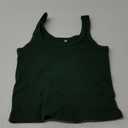 Artfish Women's Scoop Neck Sleeveless Knit Ribbed Fitted Casual Crop Tank Top (Medium, Emerald green)