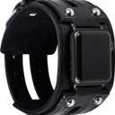 VIQIV Leather Bangle Watch Band for Apple Watch Series 8, 7, 6, 5, 4, 3, 2, 1, 8.5"-160mm Black, 42/44/45/49mm