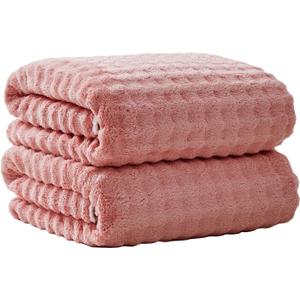 Oversized Bath Towels 40x80 Inches Extra Large Bath Sheets for Adults Thick Super Soft Quick Dry Highly Absobent Microfiber Shower Towels (Pink,2PCS)