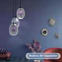 Modern 3D Fireworks Pendant Light Colorful Pendant Lights Colorful Glass Fireworks Art Pendant Light Unique Fixture for Kitchen Island Restaurant Living Room Bedroom (Dia8.6 x H12.6, Bulb Incl.)