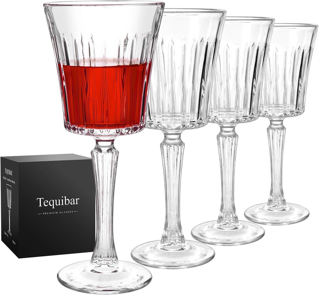 Wine Glasses Set of 4, 9.5 oz Crystal Wine Glasses with Long Stem, Lead-free Premium Red Wine Glass, Gifts for Wedding, Anniversary, Chrismas, Birthday, Father's Day