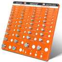 54 Nut and Bolt Thread Checker Standard and Metric,Bolt Size and Thread Gauge with 22 Standard & 24 Metric Bolt & 8 Drill Bit Gauge,Bolt and Nut Identifier Gauge