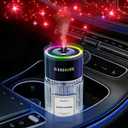 Smart Car Air Freshener with Auto Sensor, Car Aroma Diffuser with RGB Music Syncing Light & Starry Sky Projection, Up to 120 Day Use, 120ML Capacity, Scent: No.01-Classic Cologne