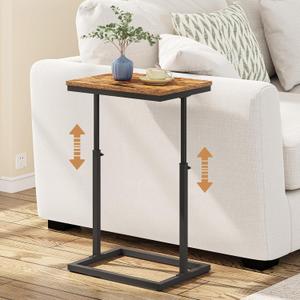 TUTOTAK End Table, Side Table, Tall Couch Table, Sofa Table, Living Room, BedroomBrown TB01BB083P