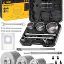 9PCS Concrete Hole Saw Kit, 30/40/65/80/100mm Tungsten Carbide Masonry Hole Saw Kit with 300mm SDS Plus & SDS Max Bit Shank Drill Bit Sets for Concrete, Brick, Stone, Cement, Tile,Wall Drilling (Black/Silver)