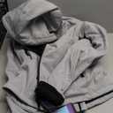 ORORO Men's Dual Control Heated Jacket with 5 Heat Zones (Pocket Heating), Heating Coat with Battery (Large, Grey)