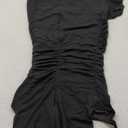 Square Neck Bodycon Dress for Women Sexy Ruched Stretchy Cocktail Party Midi Dresses (Small, Black)