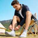 RZTT 90% Merino Wool Socks for Women, Running Ankle Socks for Men, Lightweight Breathable Low Cut No Show Athletic Socks with Arch Support,3 Pack,Medium,Light Grey