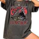 QJQ Women's Letter Graphic Tees Short Sleeve Crewneck T Shirts Y2K Vintage Oversized Drop Shoulder Streetwear Tops