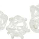 Deco 79 Glass Knot Decorative Sculpture Knotted Ball Home Decor Statues, Set of 3 Accent Figurines 5", 4", 4"W, Clear