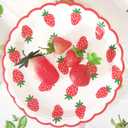 MaitianGuyou 80PCS Strawberry Party Tableware Set - 7 Inch Disposable Paper Plates and Napkins for Summer Fruit Birthday Supplies Baby Shower 1st Birthday Kids Party Decorations