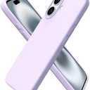 ORNARTO Compatible with iPhone 16 Case 6.1", Slim Liquid Silicone 3 Layers Full Covered Soft Gel Rubber Shockproof Phone Case, Protective Cover with Anti-Scratch Microfiber Lining-Pastel Lilac