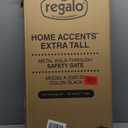 Regalo Safety 37" Extra Tall Baby Gate for Doorways & Bottom of Stairs, Wood Accent Pressure Mounted Gate with Door for Babies, Toddlers & Pets, Tested & Safe for 30 Years, American Designed and Owned