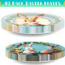 2 x MDDRUIQI Easter Decorations - 40 Pack Easter Plates | Easter Decor - Easter Decorations Indoor Outdoor | Easter Party Decorations Favors Supplies - Easter Table Decor | Easter Basket Stuffers