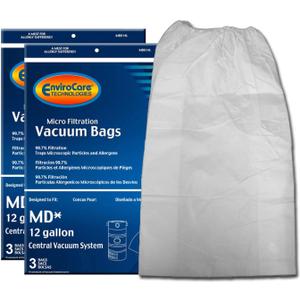 EnviroCare Replacement Micro Filtration Vacuum Cleaner Dust Bags for Modern Day 12 Gallon Central Vacuums 6 Pack