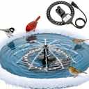 Upgrade Bird Bath Heater De-icer with Fountain Water Pump 200W Heated Bird Baths for Outdoors in Winter Thermostatically Controlled Upgrade 6ft Chew-Proof Cord for Garden Patio Backyard