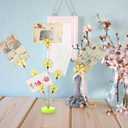 Tandefio Gift Card Tree Holder Clip, 8 Branch Multiple Money Family Photo Tree Christmas Card Holder with Clips Picture Frame Stand for Memo Note Wedding Photo Display Office Desk Decor(Yellow)