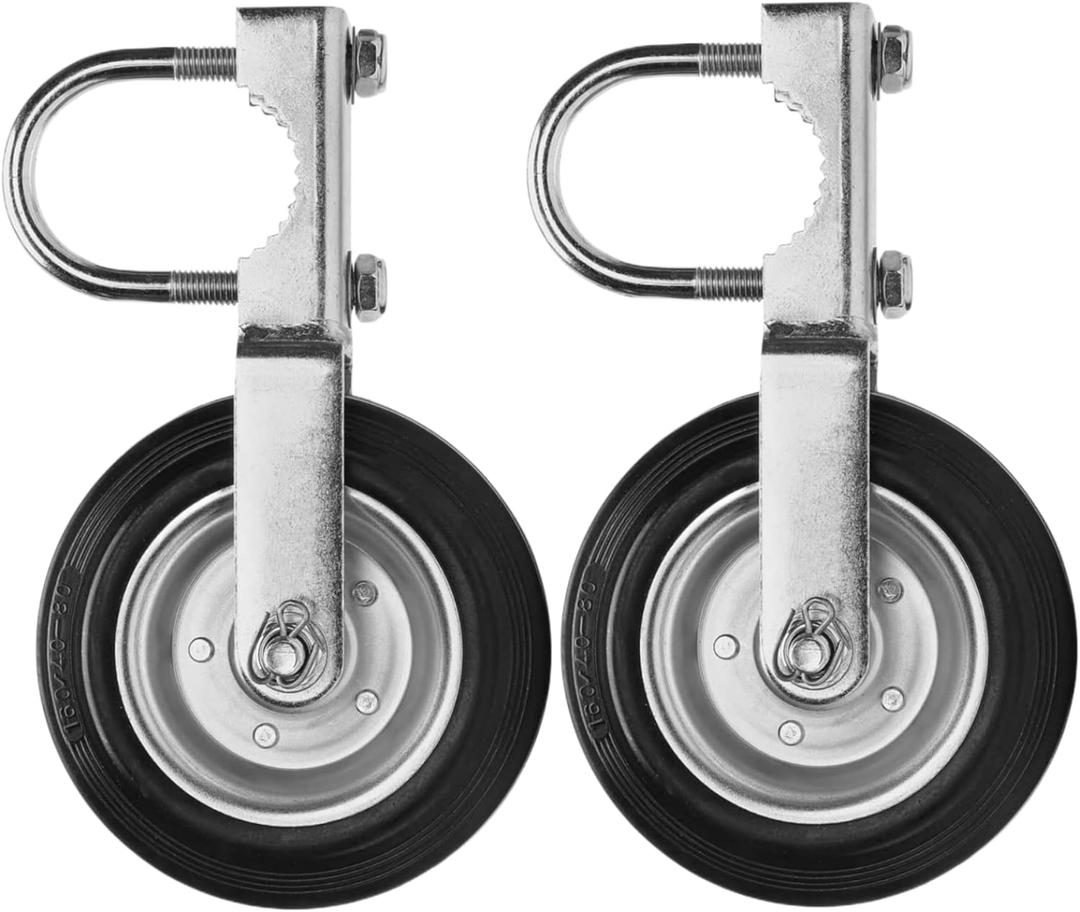 2 Pack Gate Wheel Supporting Swing Gate with 1-3/8" Thru 2-1/8" Gate Frames, Gate Support Wheel for Metal Tube Gate, Chain Link Fence, Prevent Gate from Dragging (2 Pack)
