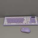 Wireless Keyboard and Mouse Combo, Full-Sized Wireless Keyboard and Adjustable DPI Mouse, 2.4GHz USB Receiver, Wireless Keyboard and Mouse for PC, Windows, Desktop, Laptop (Purple)