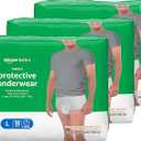 Basics Incontinence Underwear for Men, Maximum Absorbency, Large, 54 Count (3 Packs of 18)