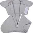 Mikccer Sleepsack Swaddle Newborn, Sleep Sack Baby for 0-3 Months, Newborn Swaddle Blanket Bottom with 2-Way Zipper, Adapt to Arm in Out, TOG 1.0 Gray, Small