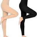 WEGITCS 2 Pairs 15-20 mmHg Compression Pantyhose for Women, Closed Toe Compression Stockings, Waist High Opaque Compression Tights for Varicose Veins, Swelling, Teacher, Doctor, M/L