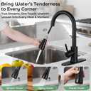 Kitchen Faucet with Pull Down Sprayer, Matte Black Kitchen Sink Faucet for RV, Laundry, Bar, Farmhouse, High Arc Stainless Steel Pull Out Single Handle Kitchen Faucet
