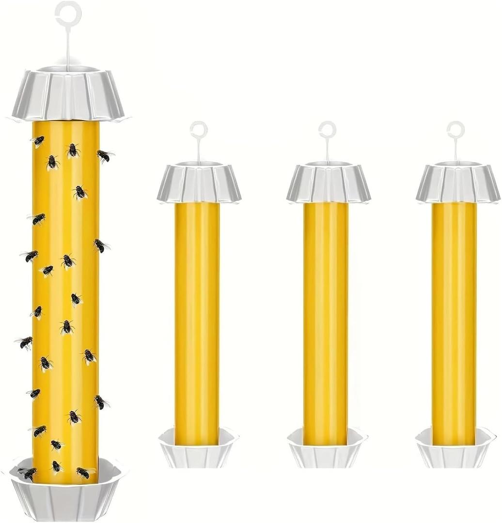 1 PCS Fly Trap Fly Stick Indoor Outdoor Long Lasting Adhesive Fly Catcher with Hanging Hook for Wasps Gnats Bugs Insects Moths Fruit Flies Mosquitoes Spiders Fleas
