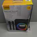 Karaoke Machine with 2 Wireless Rechargeable Microphones: Portable Bluetooth Speaker for Adults & Kids - PA System with Lights Supports TWS/TF Card/USB/AUX for Home Party