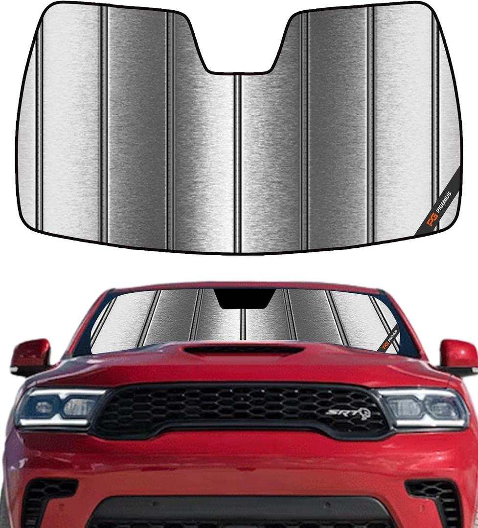 Pigenius Windshield Sunshade for Dodge Durango 2021-2026 Custom Front Window Sun Shade - Metallic