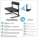 Adjustable Foot Rest Under Desk Footrest Leg Rest 6 Height Positions for Desk, Office Gaming Chairs Ergonomic with Relief Platform for Standing Desks,15.7" L × 12.9" D × 16.5" H