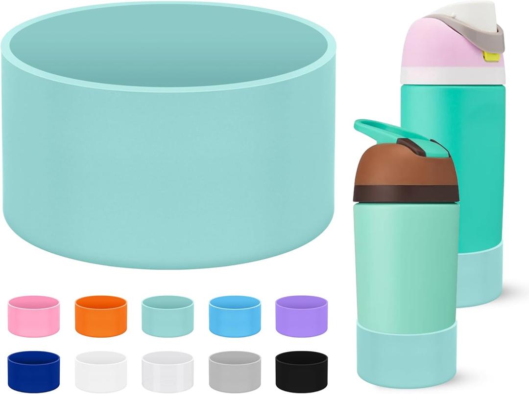 Mokoart Silicone Boot Compatible with Owala Kids Water Bottle 16/14 oz, Anti-Slip Rubber Bottom Protective Sleeve for Owala Kids FreeSip 16oz, Accessories for Owala Kids Flip 14oz (Mint)