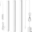 ASOKO Under Cabinet Led Light Plug in, Dimmable Daylight White 4500K, 3 Pack 12 inch Linkable Led Under Counter Lights for Kitchen, Shelf, Workbench, Cupboard, ETL Listed Plug 24V, UNO-LK 4500K