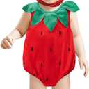 Toddler Baby Strawberry Costume Halloween Cosplay Animal Romper for Boy and Girl (12-24M, Red)