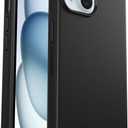 OtterBox iPhone 16e, 15, 14, & 13 Symmetry Series Case - BLACK, snaps to MagSafe, ultra-sleek, raised edges protect camera & screen (ships in polybag)