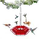 Hummingbird Feeders for Outdoors Hanging, 10 oz Wild Bird Feeder with 30 Feeding Ports, Hummingbird Feeder and Built-in Ant Moat, Easy to Clean and Refill