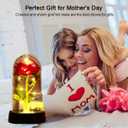 Gifts for Mom, Mothers Day Romantic Gift - Light Up Preserved Roses Enchanted Red Forever Silk Flowers for Mom Women Wife Girl Friend, Valentines, Birthday, Christmas, Thanksgiving, Wedding