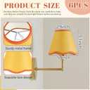 VIHOSE 6 Pack Chandelier Lamp Shades Mini Scalloped Bell Shade With Petal Edges 2.9" Top x 5.9" Bottom x 5.1"High Fabric Lampshade Clip On Bulb For Wall Living Room Bedroom Easy Assembly (Orange)